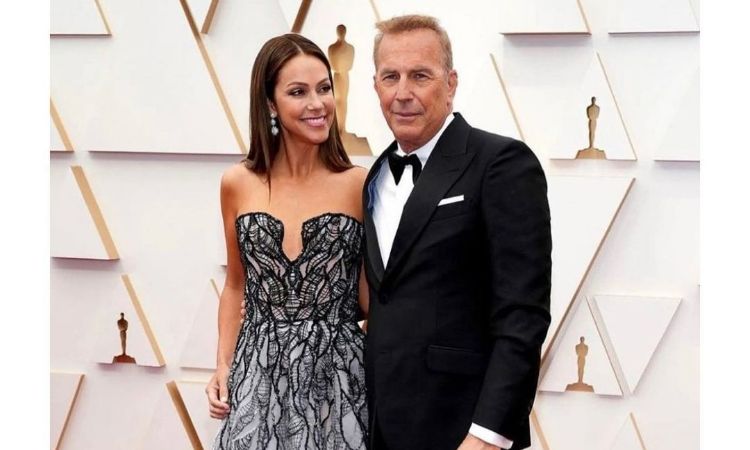 A picture of Cayden Wyatt Costner's parents, Kevin Costner and Christine Baumgartner.